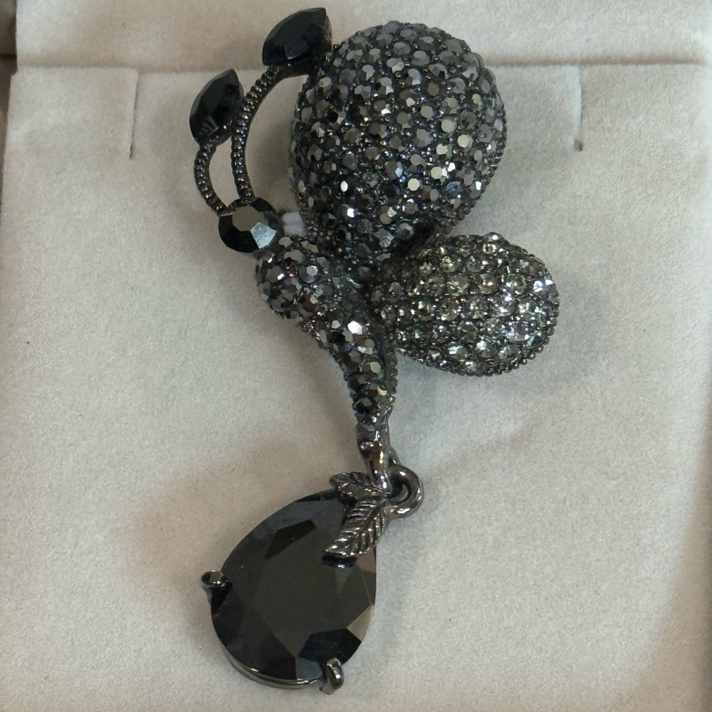 Crystal Black Brooch
